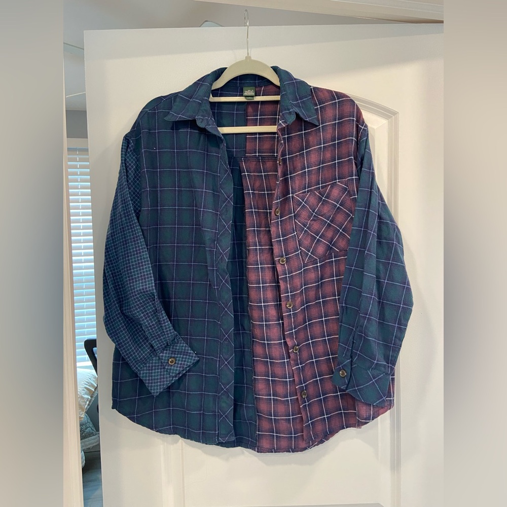 Women's Wild Fable Two Tone Button Down Flannel Shirt size XS